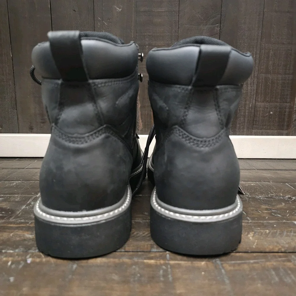 WOLVERINE‎ W10691 Men's Floorhand WP Black Leather Work Boots Size 9.5M